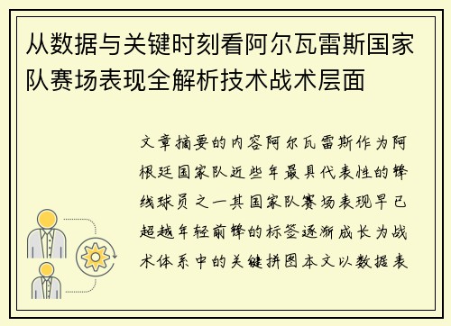 从数据与关键时刻看阿尔瓦雷斯国家队赛场表现全解析技术战术层面 从数据与关键时刻看阿尔瓦雷斯国家队赛场表现全解析技术战术层面